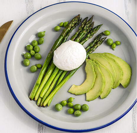 Green vegetables plated neatly
